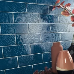 Lux Mosaic Carrelage Mural Pour Douche|Carrelage Mural Pour Cuisine<Carrelage Mural Décoratif Brillant. Volga Blue 7,5x22cm
