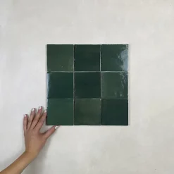Les Carreaux De Jean Faïence Pour Douche|Faïence Pour Cuisine<Carrelage mural Effet Zellige Vert CROGIOLO ZELLIGE 10x10 Bosco - Les Carreaux de Jean