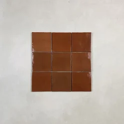 Les Carreaux De Jean  Faïence Pour Douche|Faïence Pour Cuisine<Carrelage mural Effet Zellige Orange CROGIOLO ZELLIGE 10x10 Corallo - Les Carreaux de Jean