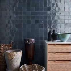 Les Carreaux De Jean  Faïence Pour Salle De Bains<Carrelage mural Effet Zellige Bleu Nuit CROGIOLO ZELLIGE 10x10 China - Les Carreaux de Jean