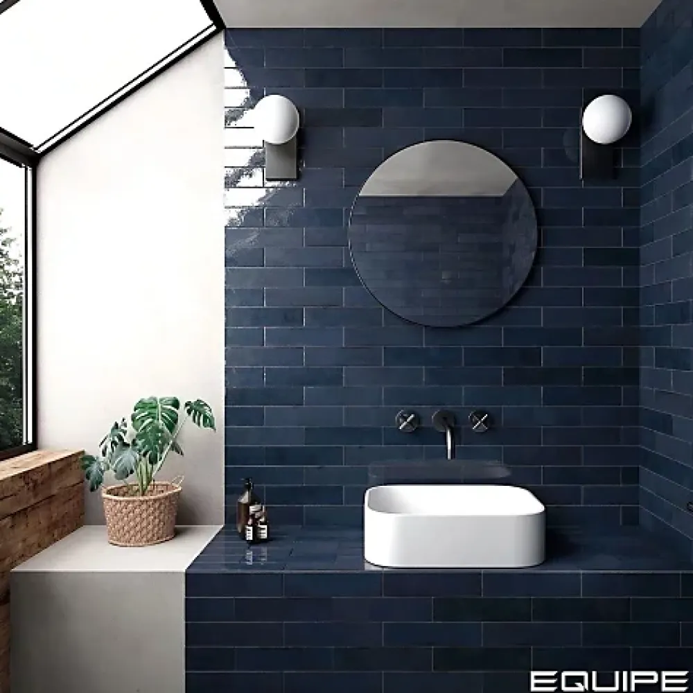 Gioia Materia Faïence Pour Cuisine|Faïence Pour Douche<Carrelage mural Effet Zellige Bleu Nuit TRIBE 6x24,6cm Blue - Les Carreaux de Jean