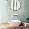 Gioia Materia Carrelage mural Effet Zellige Vert d'eau TRIBE 6x24,6cm Mint - Les Carreaux de Jean- Faïence Pour Cuisine|Faïence Pour Douche