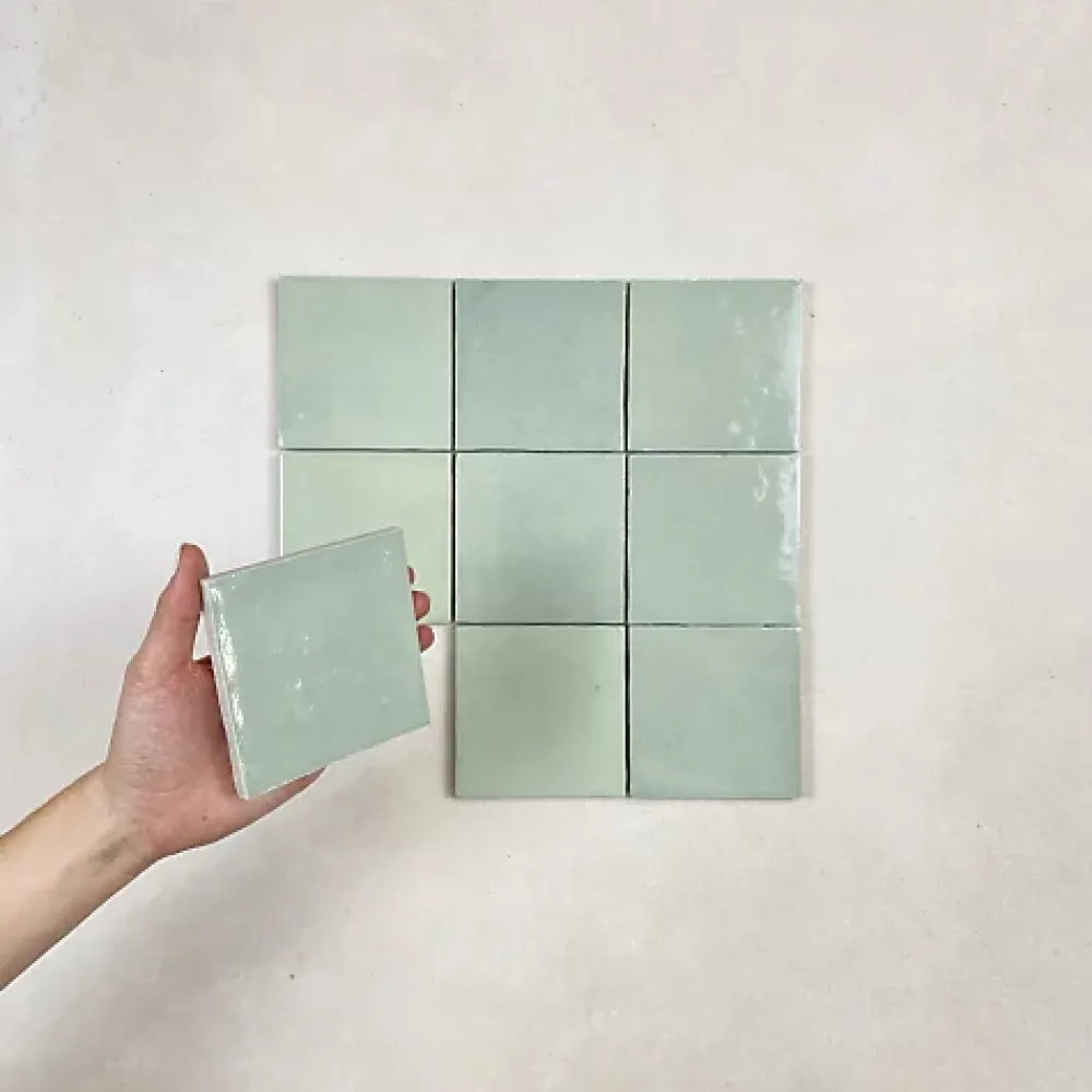 Les Carreaux De Jean Faïence Pour Salle De Bains<Carrelage mural Effet Zellige Vert CROGIOLO ZELLIGE 10x10 Turchese - Les Carreaux de Jean