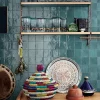 Les Carreaux De Jean  Carrelage mural Effet Zellige Bleu Canard CROGIOLO ZELLIGE 10x10 Petrolio - Les Carreaux de Jean- Faïence Pour Douche|Faïence Pour Salle De Bains