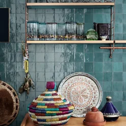 Les Carreaux De Jean  Carrelage mural Effet Zellige Bleu Canard CROGIOLO ZELLIGE 10x10 Petrolio - Les Carreaux de Jean- Faïence Pour Douche|Faïence Pour Salle De Bains