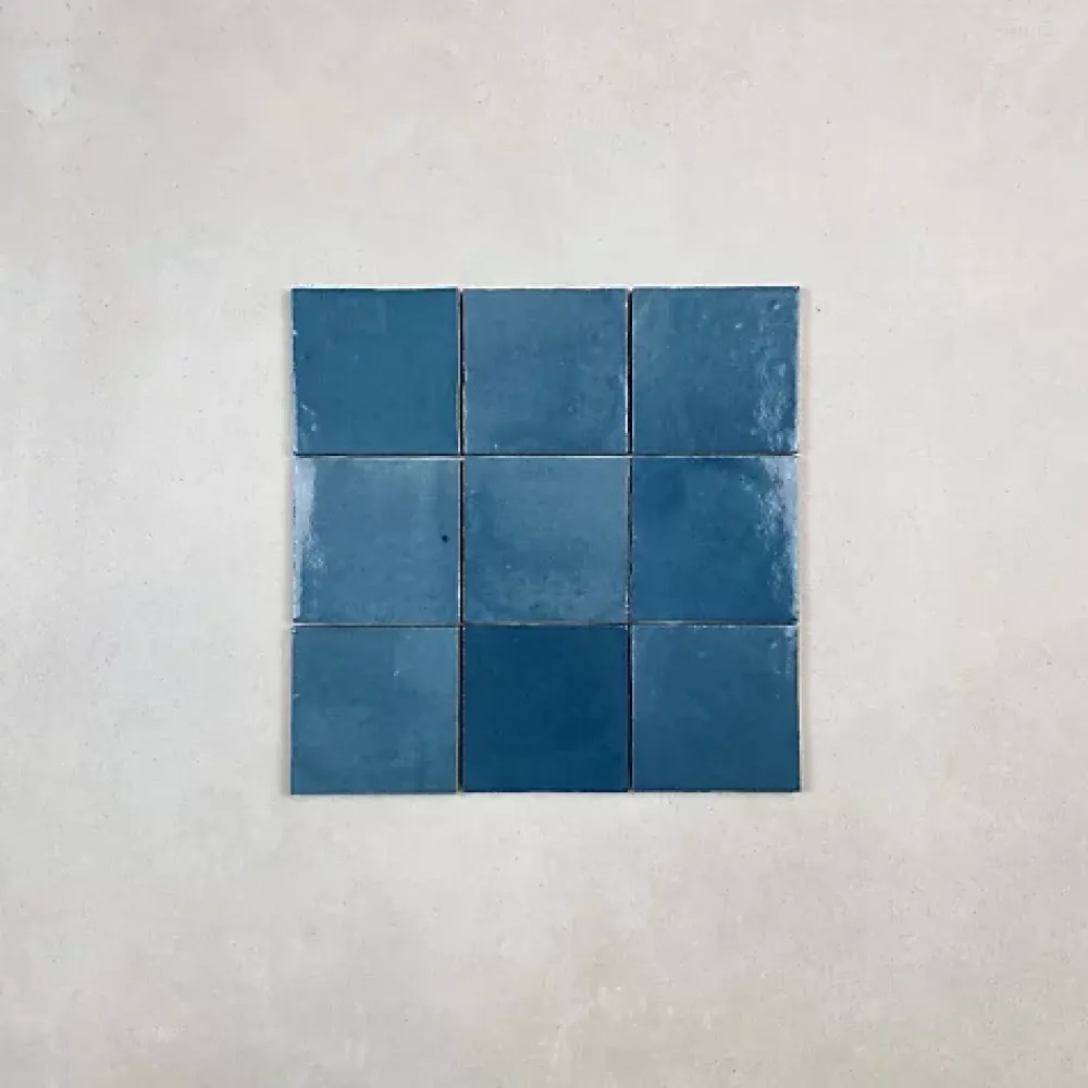 Les Carreaux De Jean Carrelage mural Effet Zellige Bleu Canard CROGIOLO ZELLIGE 10x10 Petrolio - Les Carreaux de Jean- Faïence Pour Douche|Faïence Pour Salle De Bains
