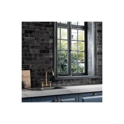 Gioia Materia Carrelage mural faïence effet zellige ARTISAN 13,2x13,2cm et 20x6,5cm 13.2x13.2 cm Burgundi - Brillant / Poli - boîte de 1 m2- Faïence Pour Wc|Faïence Unie