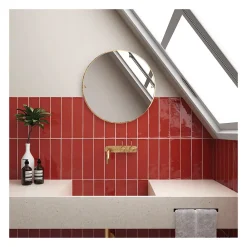 Gioia Materia Carrelage mural faïence effet artisanal MASIA 15x7.5 cm Blue - brillant - - boîte de 0.50 m2- Faïence Unie