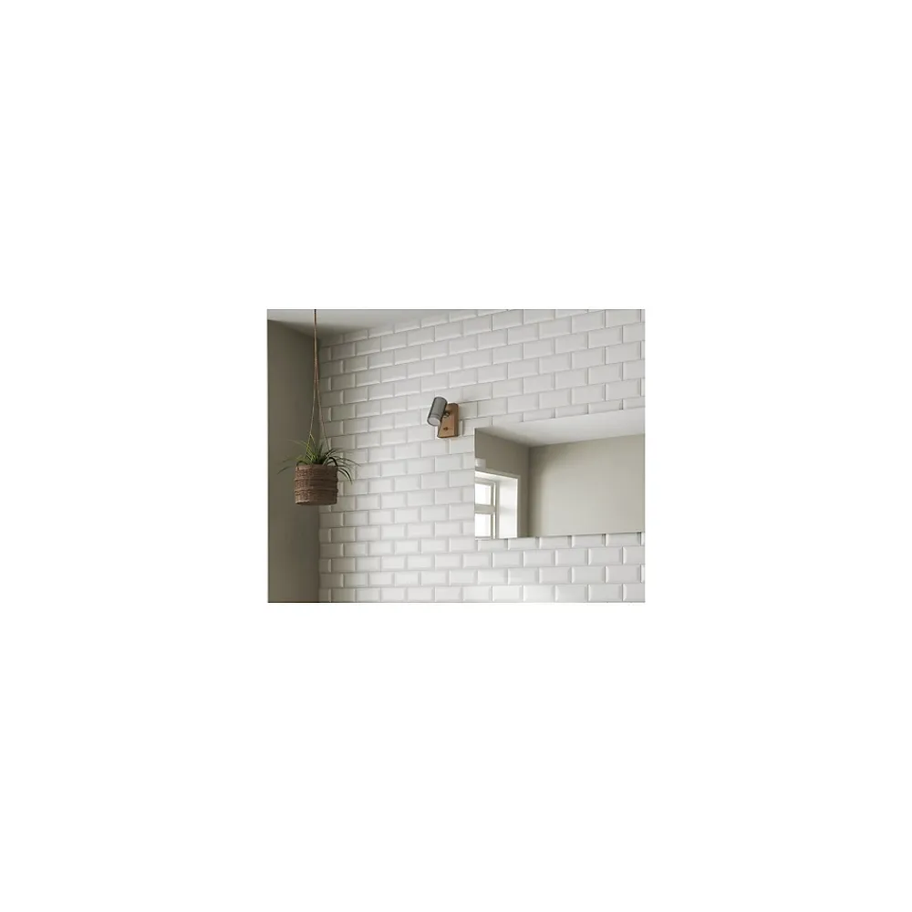 Gioia Materia Carrelage mural faïence effet carreau Metro METRO 20x10 cm Blanc - Brillant / Poli - boîte de 1 m2- Faïence Pour Wc