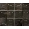 Gioia Materia Carrelage mural faïence effet rustique THANGLONG Arco 10x10 cm Black ash - Brillant / Poli - boîte de 0.60 m2- Faïence Unie|Faïence Pour Douche