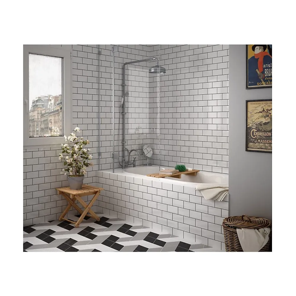 Gioia Materia Carrelage mural faïence effet uni EVOLUTION 15x7.5 cm Blanc - Mat - - boîte de 0.50 m2- Faïence Pour Wc|Faïence Pour Pièce À Vivre