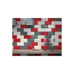 Gioia Materia Faïence Pour Pièce À Vivre|Faïence Pour Douche<Carrelage mural faïence effet carreau Metro METRO 20x10 cm Rouge - Brillant / Poli - boîte de 1 m2