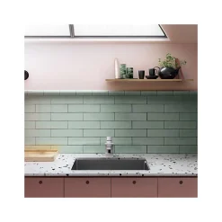 Gioia Materia Carrelage mural faïence effet artisanal MASIA 30x7.5 cm Gris oscuro - brillant - - boîte de 1 m2- Faïence Pour Wc|Faïence Unie