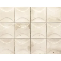 Gioia Materia Carrelage mural faïence effet rustique THANGLONG Arco 10x10 cm White - Brillant / Poli - boîte de 0.60 m2- Faïence Pour Wc|Faïence Pour Pièce À Vivre