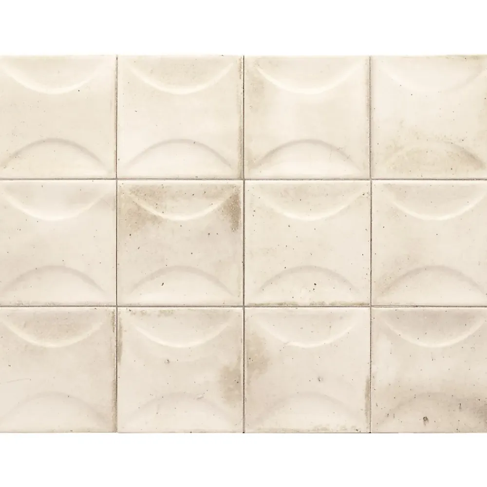Gioia Materia Carrelage mural faïence effet rustique THANGLONG Arco 10x10 cm White - Brillant / Poli - boîte de 0.60 m2- Faïence Pour Wc|Faïence Pour Pièce À Vivre