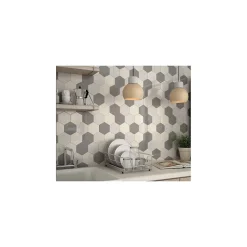 Gioia Materia Faïence Pour Wc|Faïence Pour Pièce À Vivre<Carrelage mural faïence Scale Hexagon (10 couleurs), hexagone 12,4x10,7cm Hexagone 12.4x10.7 cm Noir - Mat - boîte de 0.50 m2