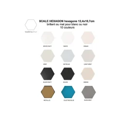 Gioia Materia Faïence Pour Wc|Faïence Pour Pièce À Vivre<Carrelage mural faïence Scale Hexagon (10 couleurs), hexagone 12,4x10,7cm Hexagone 12.4x10.7 cm Noir - Mat - boîte de 0.50 m2