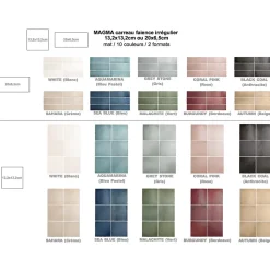 Gioia Materia Faïence Pour Wc|Faïence Unie<Carrelage mural faience effet zellige MAGMA 13.2x13.2 cm Grey stone - - boîte de 1 m2