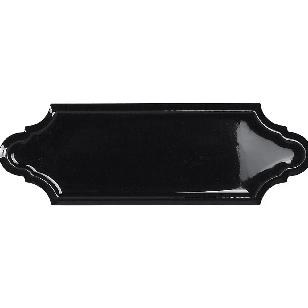 Gioia Materia Carrelage mural faience effet classique KNIGHTSBRIDGE Navette 15x5cm Night - Brillant / Poli - boîte de 0.50 m2- Faïence Pour Wc