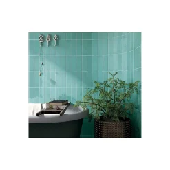 Gioia Materia Faïence Unie|Faïence Pour Douche<Carrelage mural faience effet zellige VILLAGE 13.2x6.5 cm Teal - Brillant / Poli - boîte de 0.50 m2