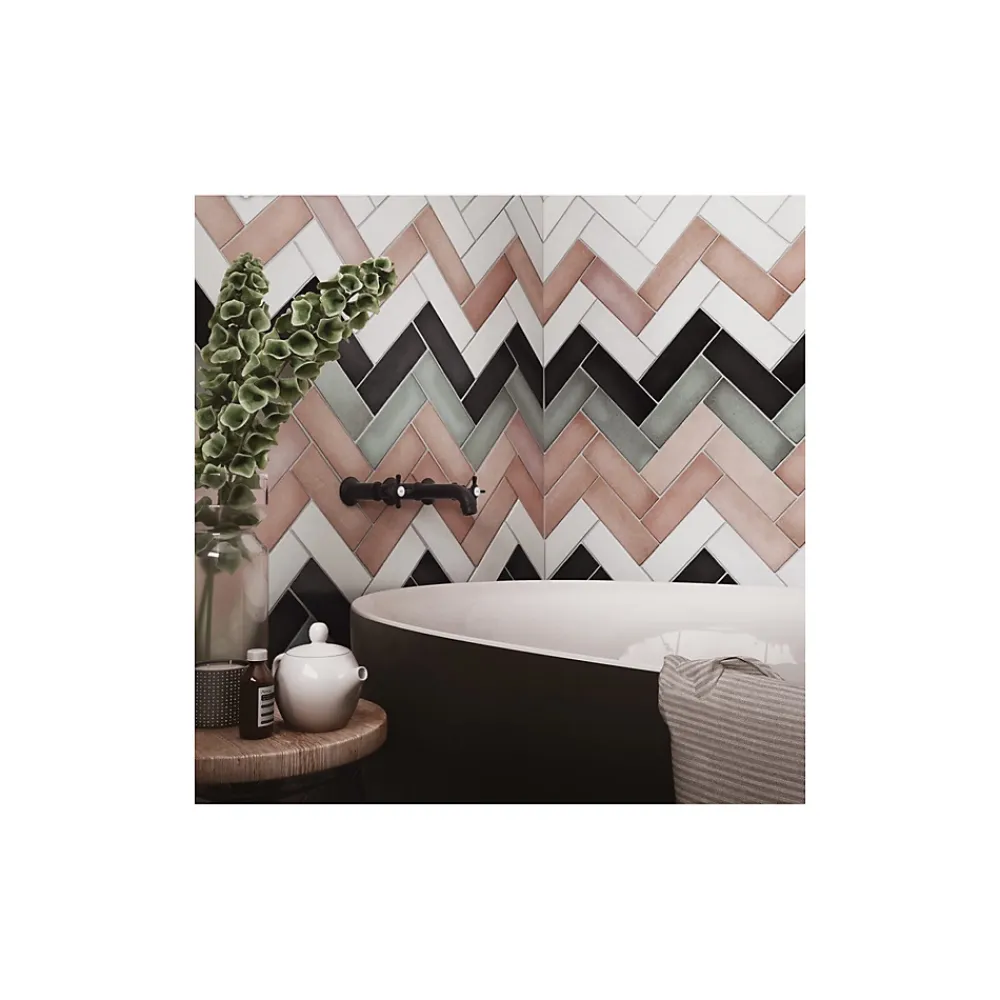 Gioia Materia Faïence Unie<Carrelage mural faience effet zellige MAGMA 20x6.5 cm Black coal - - boîte de 0.5 m2