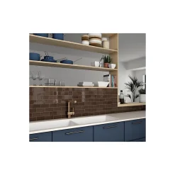 Gioia Materia Faïence Pour Cuisine|Faïence Unie<Carrelage mural faience effet zellige VILLAGE 13.2x6.5 cm Walnut brown - Brillant / Poli - boîte de 0.50 m2