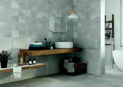 Carrelage mural intérieur effet béton gris L.90 x l.30 cm x ép.8 mm, Pavlos- Carrelage Mural Effet Béton