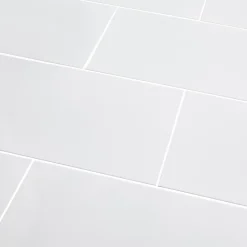 GoodHome Carrelage mural intérieur blanc brillant L.60 x l.30 cm x ép.9 mm, Perouso- Carrelage Mural Uni|Carrelage Mural Pour Douche