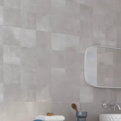 Carrelage Mural Pour Cuisine|Carrelage Mural Effet Béton<Carrelage mural intérieur effet béton gris décor carrés texturés L.90 x l.30 cm x ép.8 mm, Pavlos