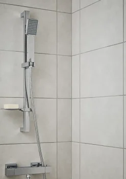 Carrelage mural intérieur effet béton gris clair mat L.40 x l.25 cm x ép.8,8 mm, Cimenti- Carrelage Mural Pour Wc|Carrelage Mural Effet Béton