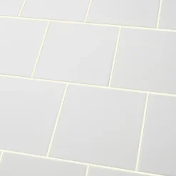 Carrelage mural intérieur blanc brillant L.15 x l.15 cm x ép.6,4 mm, Glossy- Carrelage Mural Pour Wc|Carrelage Mural Uni