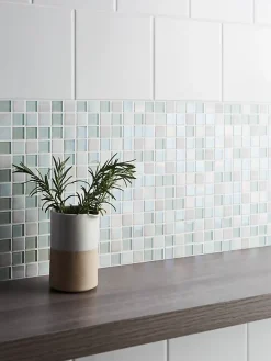Carrelage mural intérieur blanc brillant L.15 x l.15 cm x ép.6,4 mm, Glossy- Carrelage Mural Pour Wc|Carrelage Mural Uni