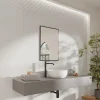 GoodHome Carrelage mural intérieur blanc brillant à cannelures L.60 x l.30 cm x ép.9 mm, Perouso- Faïence Unie|Faïence Pour Wc