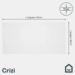 GoodHome Faïence Unie|Faïence Pour Douche<Carrelage mural intérieur blanc mat L.60 x l.30 cm x ép.9 mm, Perouso Crizi