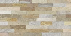 Carrelage mural intérieur effet pierre beige décor quartzite 3D L.60 x l.30 cm x ép.8,2 mm, Quartz 3D- Carrelage Mural Pour Wc|Carrelage Mural Effet Pierre