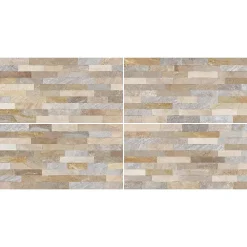 Carrelage mural intérieur effet pierre beige décor quartzite 3D L.60 x l.30 cm x ép.8,2 mm, Quartz 3D- Carrelage Mural Pour Wc|Carrelage Mural Effet Pierre