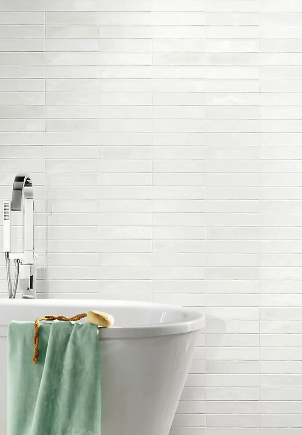 GoodHome Carrelage mural intérieur blanc brillant effet carreaux anciens L.30,1 x l.7,5 cm x ép.8,5 mm, Vernisse- Carrelage Mural Pour Wc|Carrelage Mural Uni