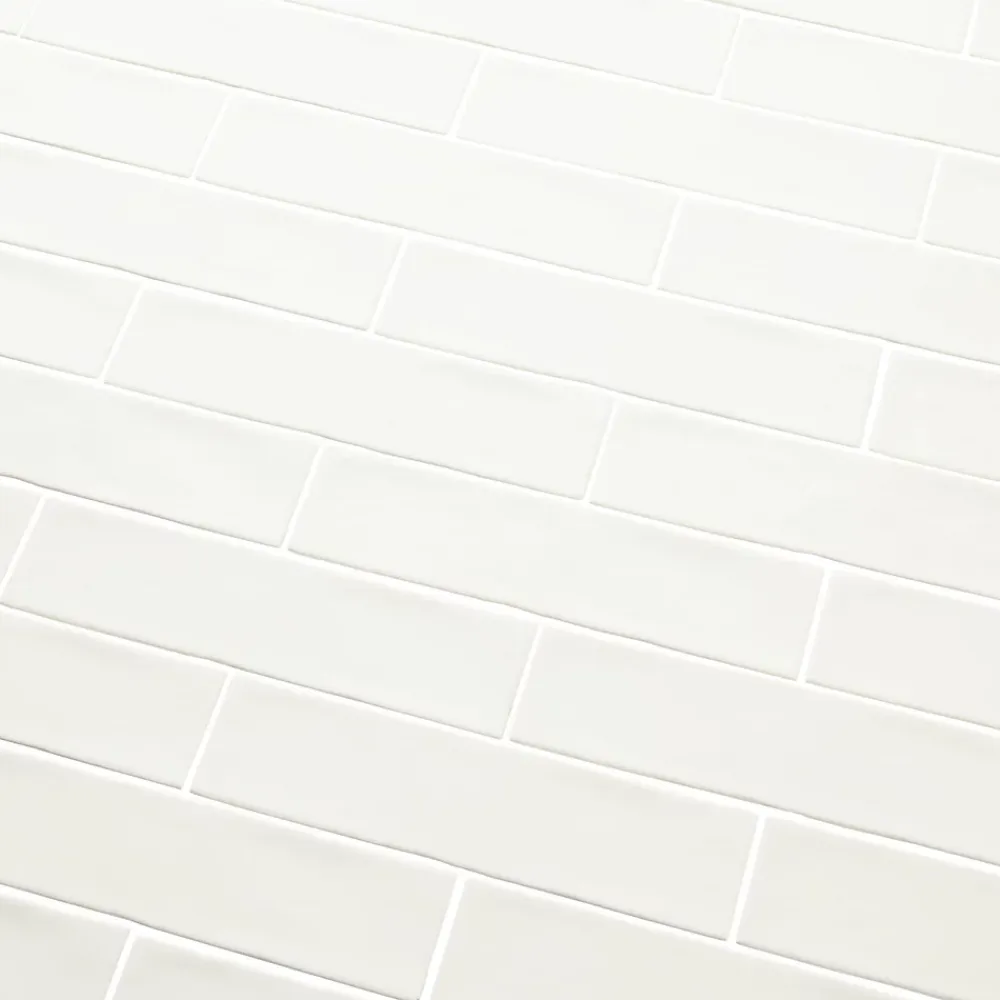 GoodHome Carrelage mural intérieur blanc brillant effet carreaux anciens L.30,1 x l.7,5 cm x ép.8,5 mm, Vernisse- Carrelage Mural Pour Wc|Carrelage Mural Uni