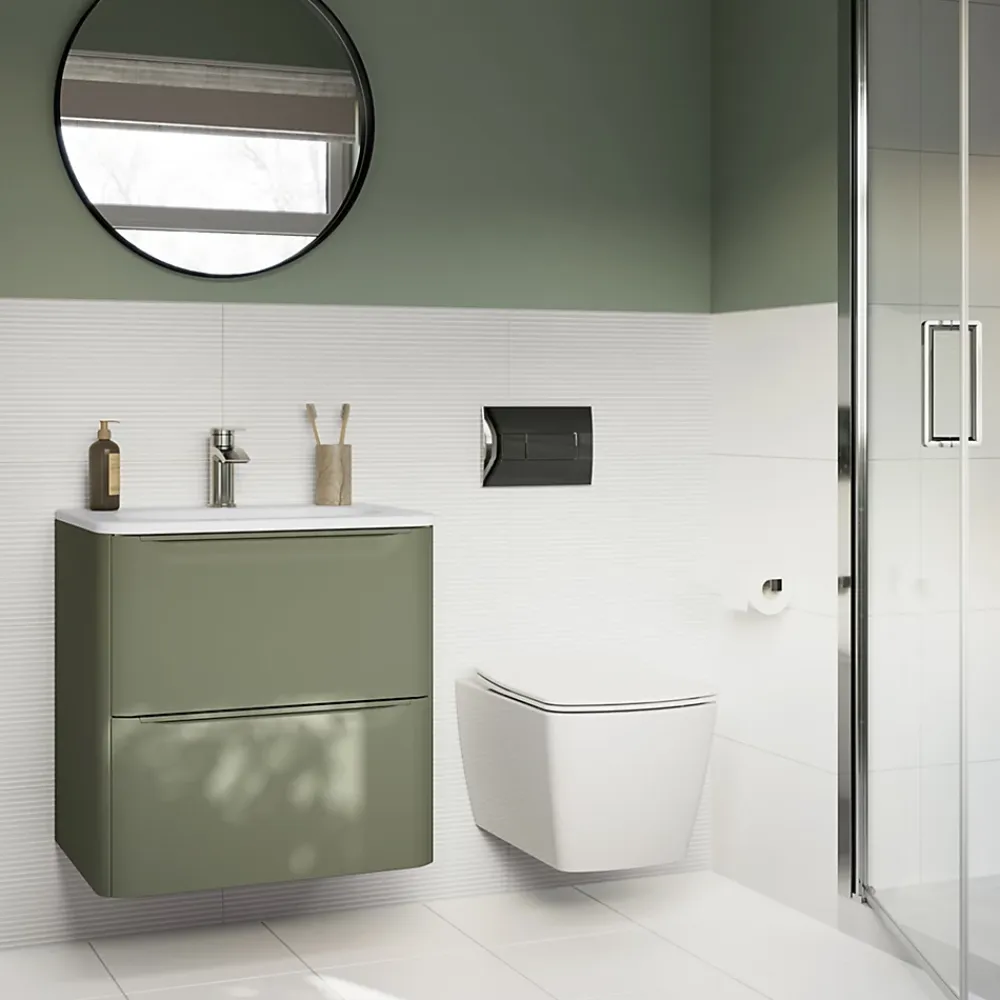 GoodHome Carrelage mural intérieur blanc mat à cannelures fines L.60 x l.30 cm x ép.9 mm, Perouso- Faïence Unie|Faïence Pour Wc