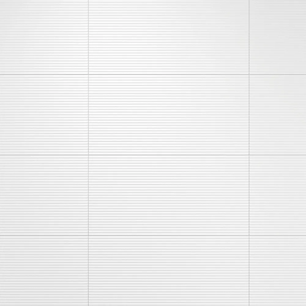 GoodHome Carrelage mural intérieur blanc mat à cannelures fines L.60 x l.30 cm x ép.9 mm, Perouso- Faïence Unie|Faïence Pour Wc