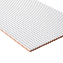 GoodHome Carrelage mural intérieur blanc mat à cannelures fines L.60 x l.30 cm x ép.9 mm, Perouso- Faïence Unie|Faïence Pour Wc