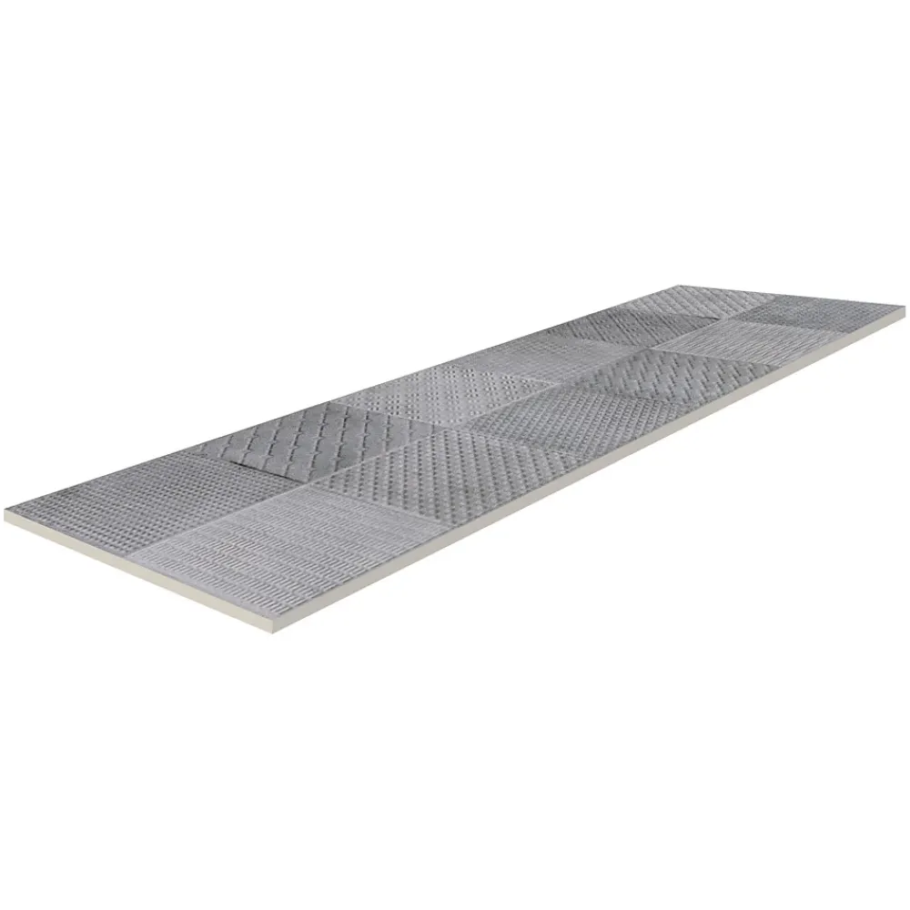Carrelage Mural Effet Béton<Carrelage mural intérieur effet béton anthracite décor carrés texturés L.90 x l.30 cm x ép.8 mm, Pavlos