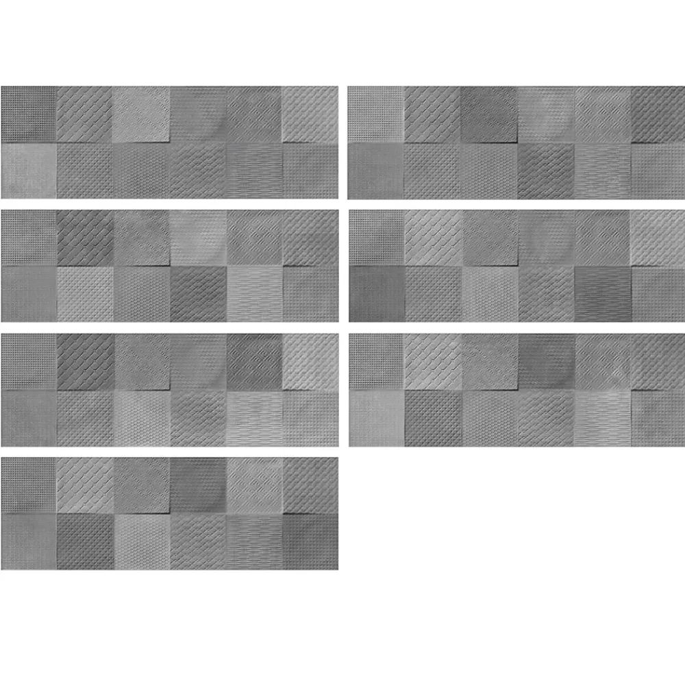 Carrelage Mural Effet Béton<Carrelage mural intérieur effet béton anthracite décor carrés texturés L.90 x l.30 cm x ép.8 mm, Pavlos