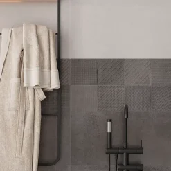 Carrelage Mural Effet Béton<Carrelage mural intérieur effet béton anthracite décor carrés texturés L.90 x l.30 cm x ép.8 mm, Pavlos