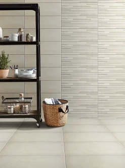 GoodHome Carrelage mural intérieur ivoire effet béton L.60 x l.20 cm x ép.8,3 mm, Konkrete- Carrelage Mural Pour Douche|Carrelage Mural Pour Cuisine