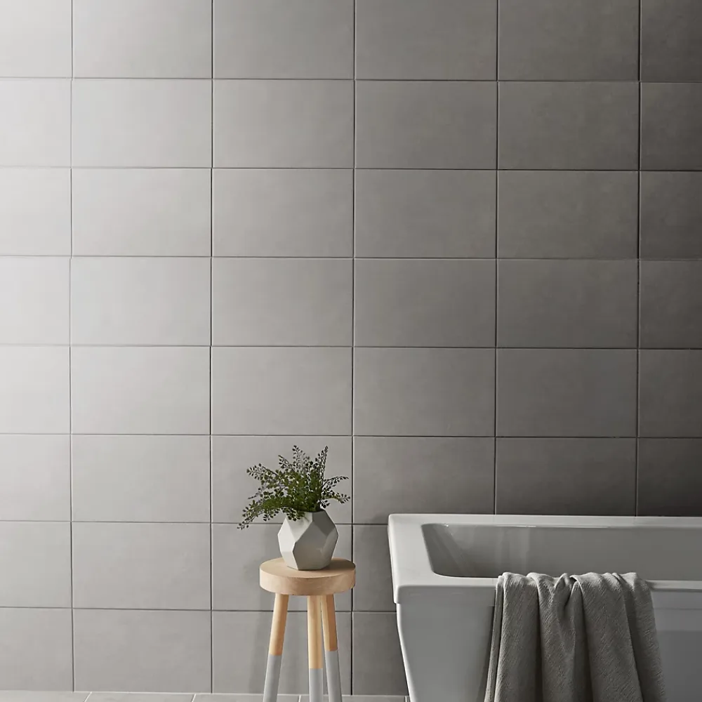 Colours Carrelage Mural Pour Douche|Carrelage Mural Pour Cuisine<Carrelage mural intérieur effet béton gris mat L.40 x l.25 cm x ép.8,8 mm, Cimenti