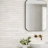 Lux Mosaic Carrelage Mural Intérieur/Extérieur Grès cérame Premium 15x45 cm Amsterdam White Rectangulaire Effet Brique- Carrelage Mural Effet Pierre