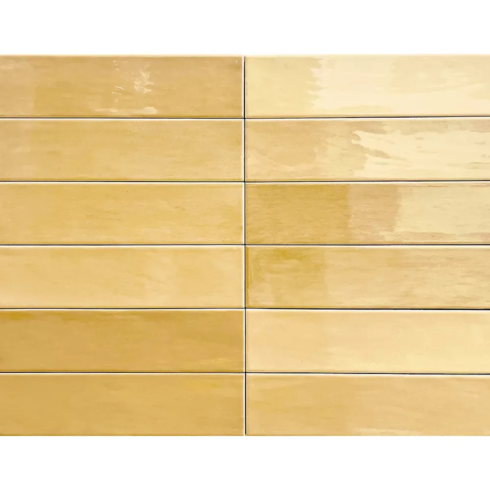 Lux Mosaic Carrelage mural intérieur/exterieur. Grès cérame Zellige Ochre 7x28cm- Faïence Pour Pièce À Vivre|Faïence Pour Douche