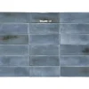 Lux Mosaic Carrelage Mural Mini Metro 5x15cm Premium. Beret Night Blue Brillant- Carrelage Mural Effet Béton