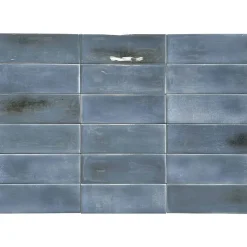 Lux Mosaic Carrelage Mural Mini Metro 5x15cm Premium. Beret Night Blue Brillant- Carrelage Mural Effet Béton